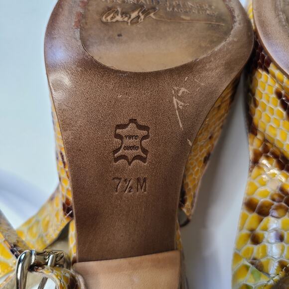 Donald J. Pliner Couture Python Leather Pumps Ankle Wrap Heels Size 7.5 M - Picture 5 of 7